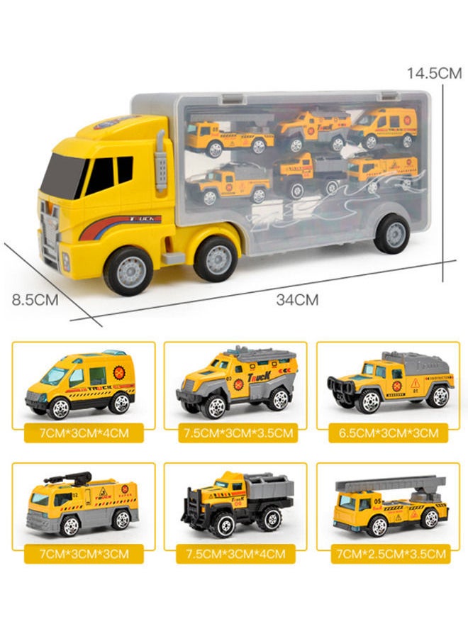 YelaJoy - Toddler Toys for 3-9 Years Old Boys Construction Toys Car Double Side Transport Vehicle, Die-cast Alloy Engineering Vehicle Gifts for Age 3 4 5 6 Kids Child Boys Girls Birthday Party - Image 1