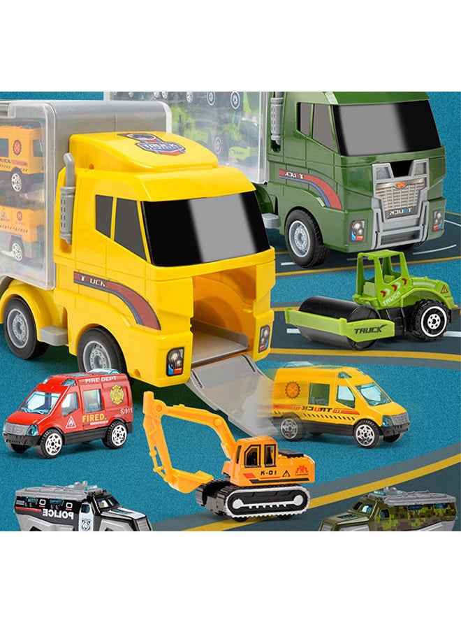 YelaJoy - Toddler Toys for 3-9 Years Old Boys Construction Toys Car Double Side Transport Vehicle, Die-cast Alloy Engineering Vehicle Gifts for Age 3 4 5 6 Kids Child Boys Girls Birthday Party - Image 1