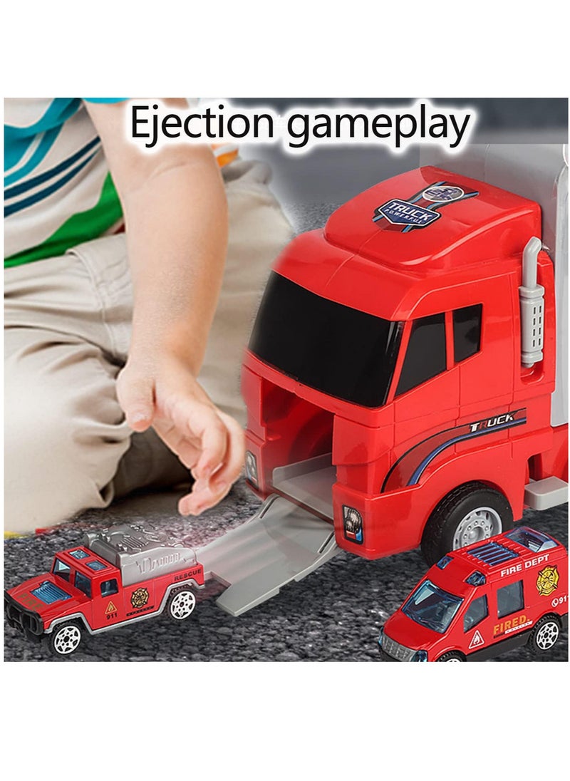 YelaJoy - Toddler Toys for 3-9 Years Old Boys Construction Toys Car Double Side Transport Vehicle, Die-cast Alloy Engineering Vehicle Gifts for Age 3 4 5 6 Kids Child Boys Girls Birthday Party - Image 1