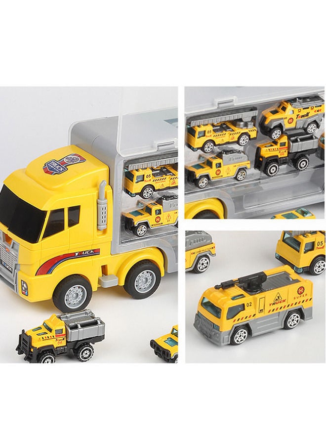 YelaJoy - Toddler Toys for 3-9 Years Old Boys Construction Toys Car Double Side Transport Vehicle, Die-cast Alloy Engineering Vehicle Gifts for Age 3 4 5 6 Kids Child Boys Girls Birthday Party - Image 1