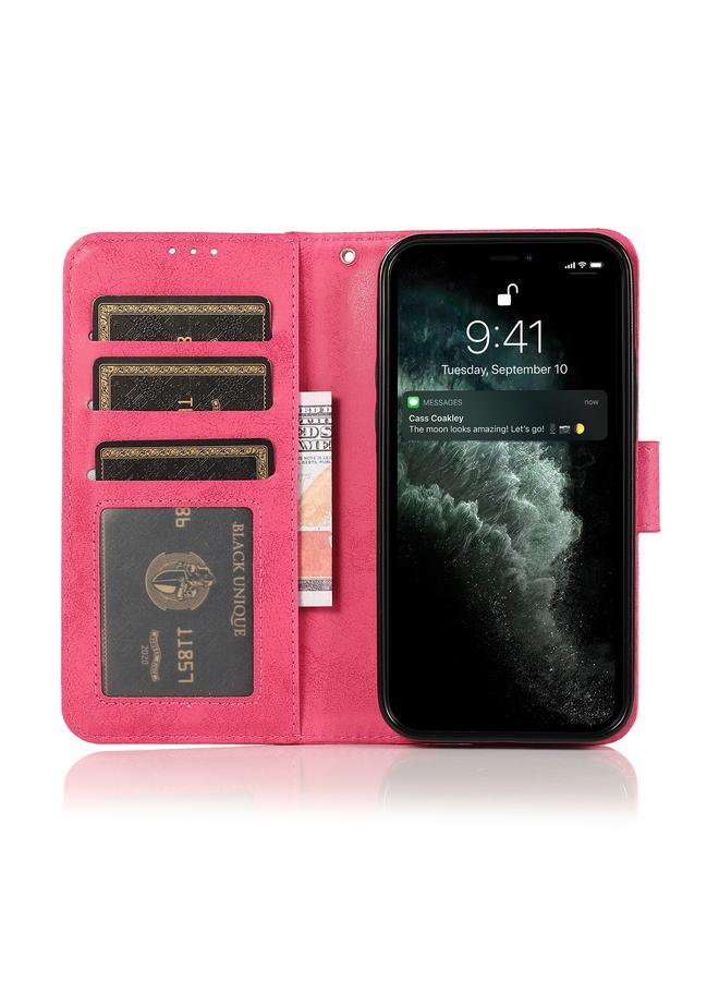 اس-توب جراب لهاتف iPhone 13 Pro Retro 2 في 1 قابل للفصل مغناطيسي أفقي قابل للطي مصنوع من مادة TPU + جراب جلدي من مادة البولي يوريثان مع حامل وفتحات للبطاقات وإطار للصور ومحفظة - Image 3