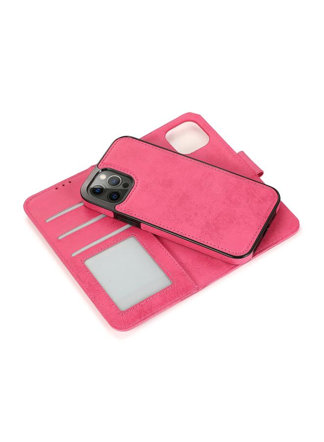 اس-توب جراب لهاتف iPhone 13 Pro Retro 2 في 1 قابل للفصل مغناطيسي أفقي قابل للطي مصنوع من مادة TPU + جراب جلدي من مادة البولي يوريثان مع حامل وفتحات للبطاقات وإطار للصور ومحفظة - Image 4