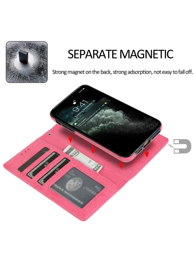 اس-توب جراب لهاتف iPhone 13 Pro Retro 2 في 1 قابل للفصل مغناطيسي أفقي قابل للطي مصنوع من مادة TPU + جراب جلدي من مادة البولي يوريثان مع حامل وفتحات للبطاقات وإطار للصور ومحفظة - Image 5