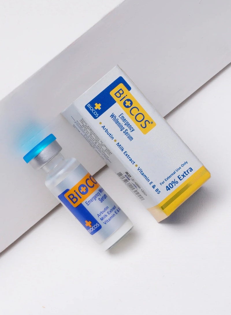 BIOCOS Emergency Whitening Serum – Brightens Skin & Restores Vitality With Kojic Acid, Arbutin & Vitamin B3 – Overnight Glow & Radiance Boost – 1X5ml,  Packagaing May Vary - Image 4