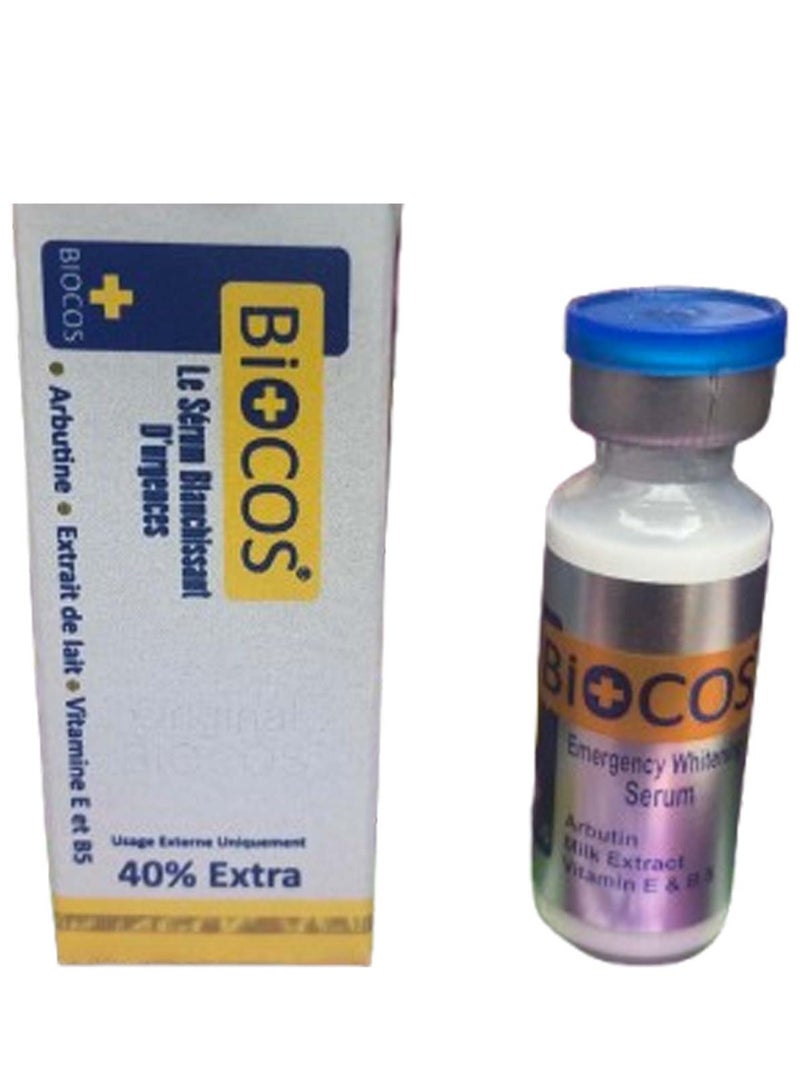 BIOCOS Emergency Whitening Serum – Brightens Skin & Restores Vitality With Kojic Acid, Arbutin & Vitamin B3 – Overnight Glow & Radiance Boost – 1X5ml,  Packagaing May Vary - Image 1