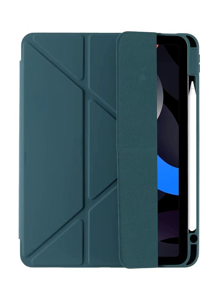 Cat - Cot حافظة CAT-COT الذكية لجهاز iPad Air 11 (2024) / Air 4 / Air 5 / Air 6 / Air 7) – غلاف قابل للطي من TPU+PC مع إغلاق مغناطيسي، فتحات بطاقات وميزة الاستيقاظ/النوم التلقائي، 8 طيات (أزرق سماوي) - Image 4