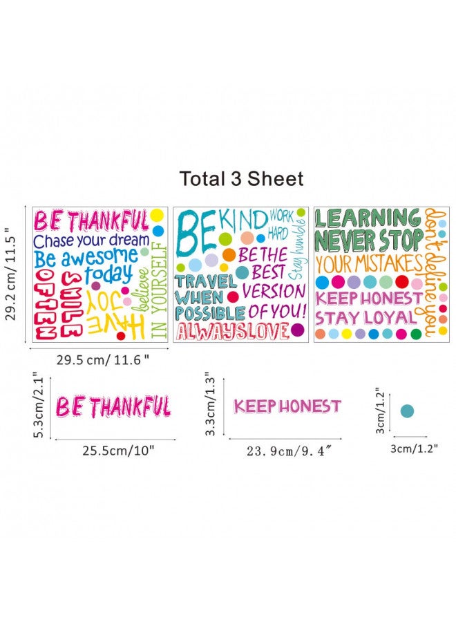 IARTTOP IARTTOP Inspirational Quotes Wall Decal, Motivational Phrases Sticker Classroom Decoration, Positive Attitude Sayings for Window Cling Bedroom Decor (3 Sheet Multicolor Decals)  - Image 4