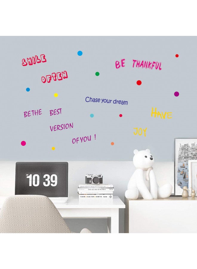 IARTTOP IARTTOP Inspirational Quotes Wall Decal, Motivational Phrases Sticker Classroom Decoration, Positive Attitude Sayings for Window Cling Bedroom Decor (3 Sheet Multicolor Decals)  - Image 1