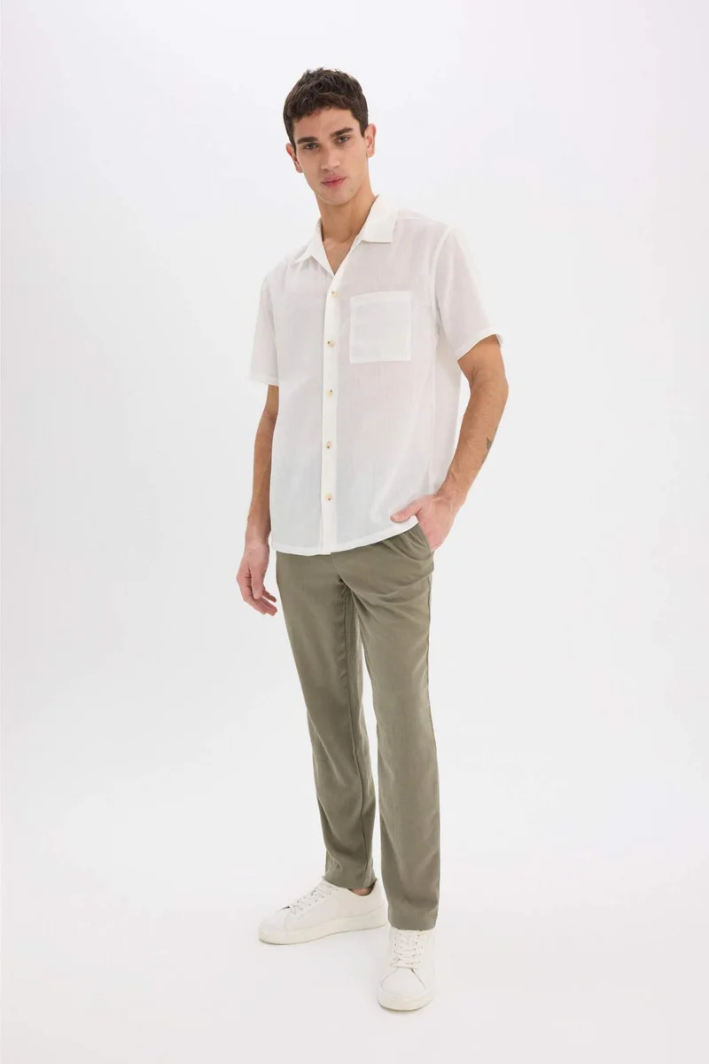 DeFacto Relax Fit Ankle Length Linen Look Trousers
