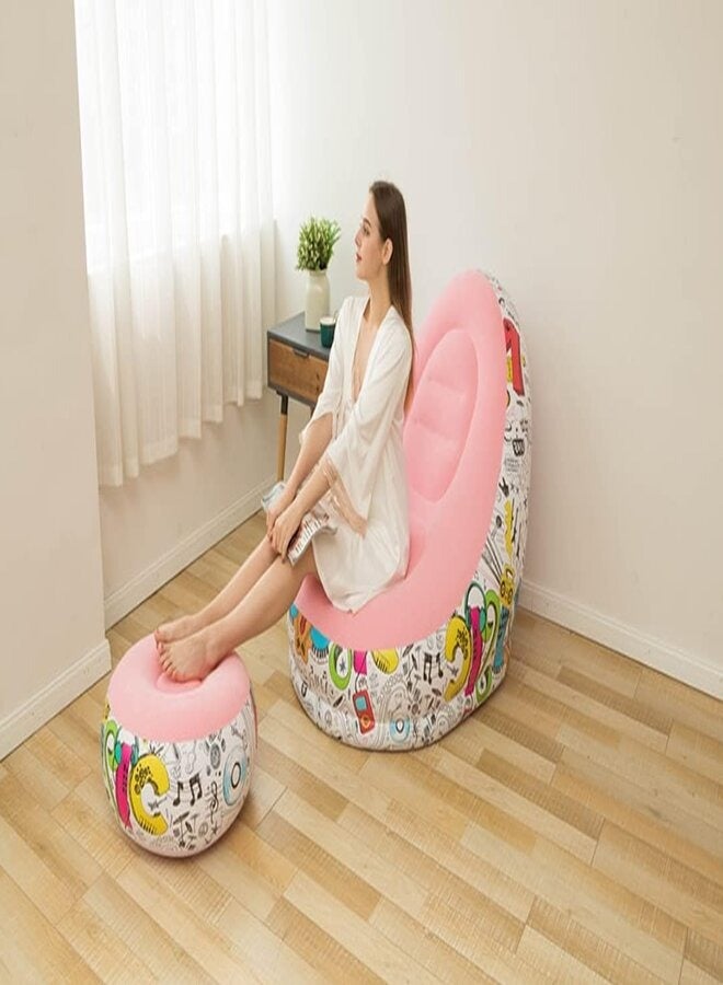 Inflatable Lazy Sofa Family Inflatable Lounge Chair Inflatable Bean Bag Chair with Inflatable Foot Cushion and Electric air Pump for Room,Living Room, Outing and Camping - Image 5
