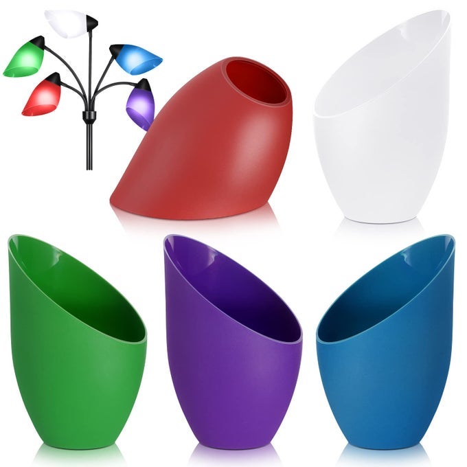 5 COLORED PLASTIC FLOOR LAMPSHADE 165 INCH FLOOR LAMP SHADE REPLACEMENT INTERCHANGEABLE HORSESHOE COVER SHADE FOR LEDDARK COLORS