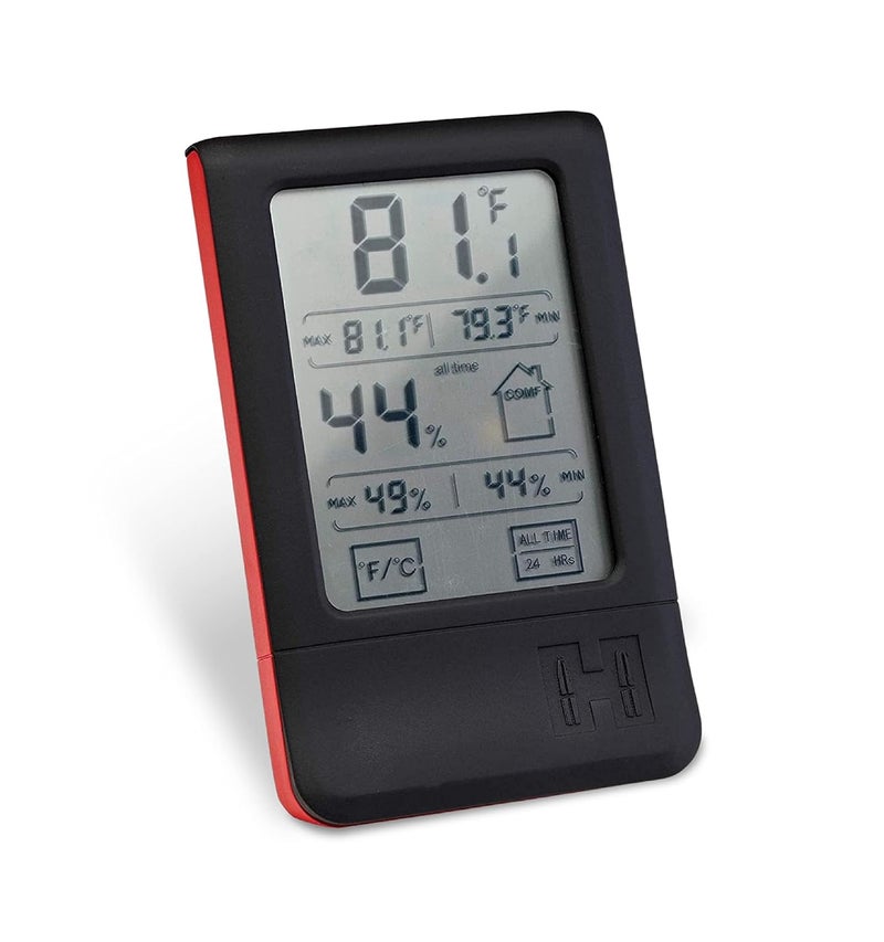 مقياس الرطوبة الرقمي من هورنادي، 95909 - مراقب درجة الحرارة والرطوبة الداخلي مع شاشة LCD تعمل باللمس - مقياس حرارة ورطوبة مثالي للغرفة لخزائن الأسلحة والخزائن، غرف الملابس، طاولة العمل والمزيد - Image 1
