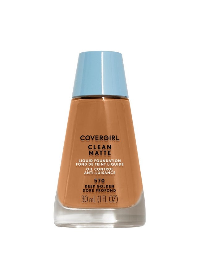CoverGirl Clean Matte Liquid Foundation, Deep Golden 570, Pack Of 1  - Image 2