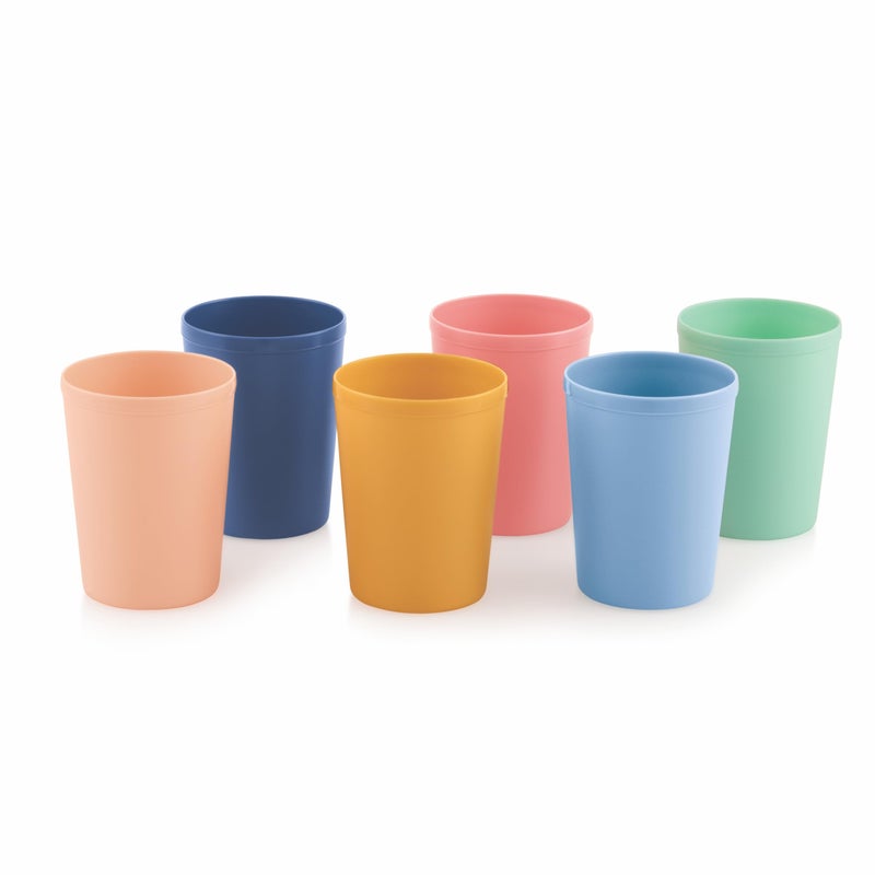 MASTER COOK MASTERCOOK 6 Pcs. Small Reusable Cups â€“8 oz Unbreakable Drinking Glasses -Toddler Cups for Water, Juice, Milkâ€“BPA Free Stackable Tumblers Plastic Cup set for Kitchen, Picnics, Parties- Kid-Friendly - Image 1