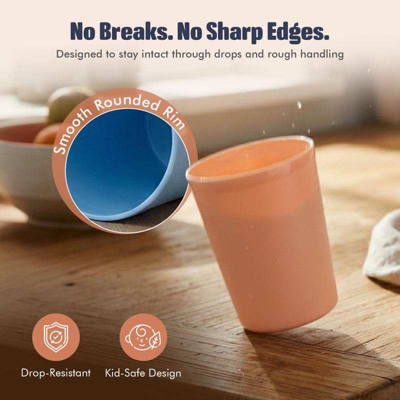 MASTER COOK MASTERCOOK 6 Pcs. Small Reusable Cups â€“8 oz Unbreakable Drinking Glasses -Toddler Cups for Water, Juice, Milkâ€“BPA Free Stackable Tumblers Plastic Cup set for Kitchen, Picnics, Parties- Kid-Friendly - Image 3
