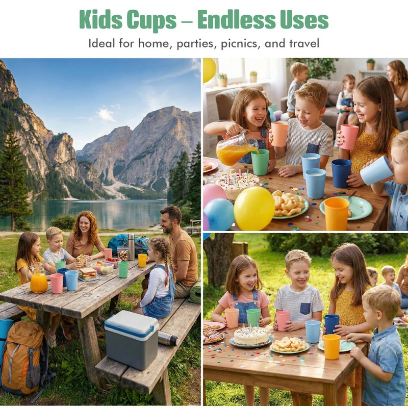 MASTER COOK MASTERCOOK 6 Pcs. Small Reusable Cups â€“8 oz Unbreakable Drinking Glasses -Toddler Cups for Water, Juice, Milkâ€“BPA Free Stackable Tumblers Plastic Cup set for Kitchen, Picnics, Parties- Kid-Friendly - Image 5