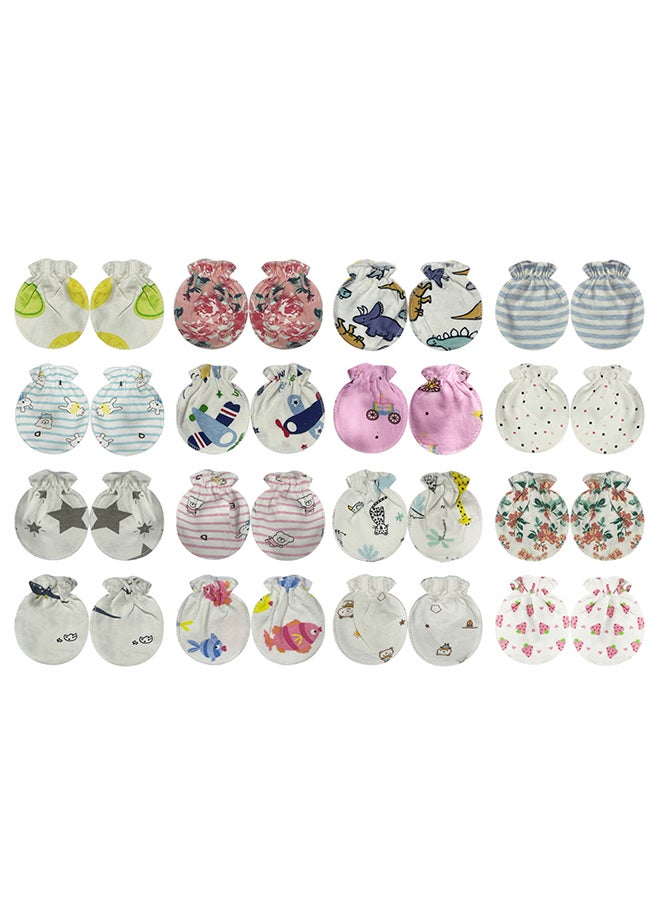 MARGOUN 16 Packs Newborn Baby Mittens Anti Scratch Baby Mittens No Scratch Mittens Baby Gloves for 0-6 Months Boys Girls Multicolour  - Image 2