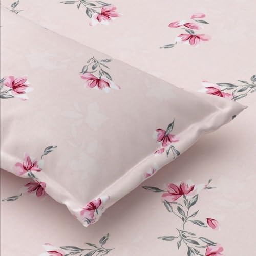 Plumora Cotton King Size Bedsheet 108x108 Super King, 100% Pure Cotton Bed Sheet with 2 Pillow Covers, 240 TC Soft Breathable Floral Design Bedding - (Blush Bloom, Super King) - Image 1
