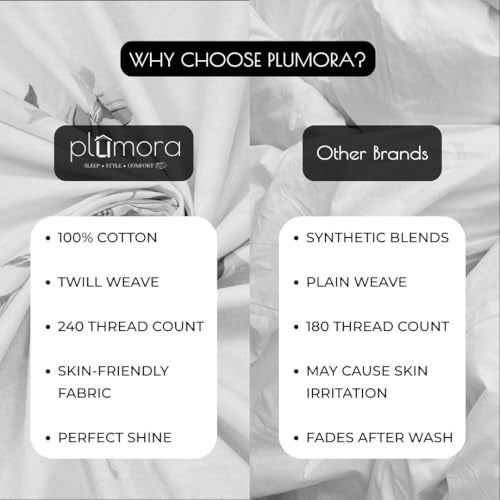 Plumora Cotton King Size Bedsheet 108x108 Super King, 100% Pure Cotton Bed Sheet with 2 Pillow Covers, 240 TC Soft Breathable Floral Design Bedding - (Blush Bloom, Super King) - Image 5