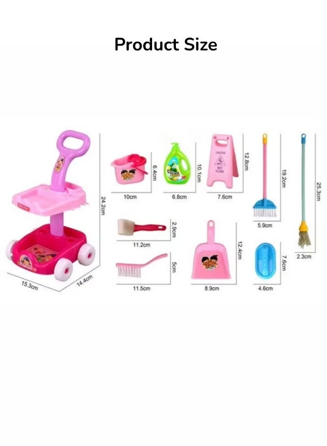 Kids Cleaning Toy Set, Pretend House Cleaning Tools, Portable Lightweight Household Cleaning Tools, New Detachable Kids Cleaning Sets, Perfect Gift for Toddlers Boys Girls (24.5*15.5*15 CM)  - Image 3