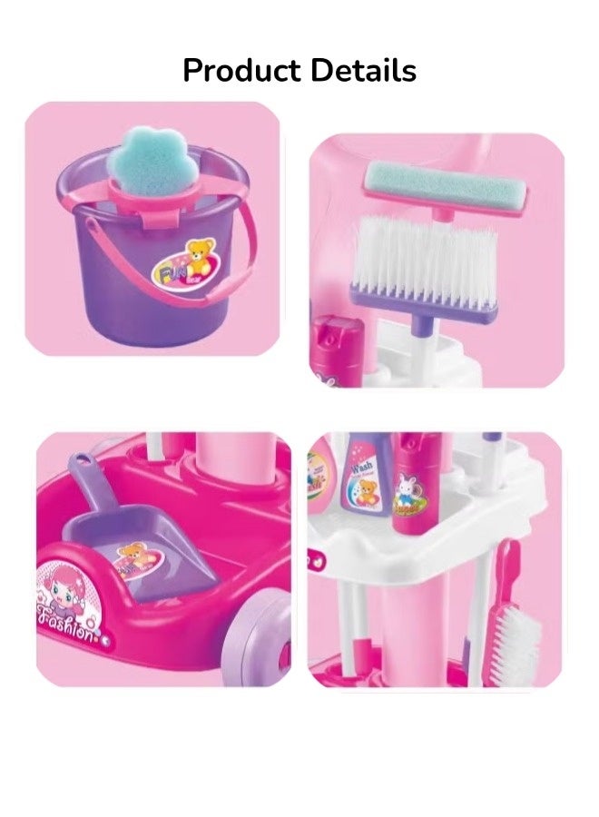 Kids Cleaning Toy Set, Pretend House Cleaning Tools, Portable Lightweight Household Cleaning Tools, New Detachable Kids Cleaning Sets, Perfect Gift for Toddlers Boys Girls (24.5*15.5*15 CM)  - Image 5