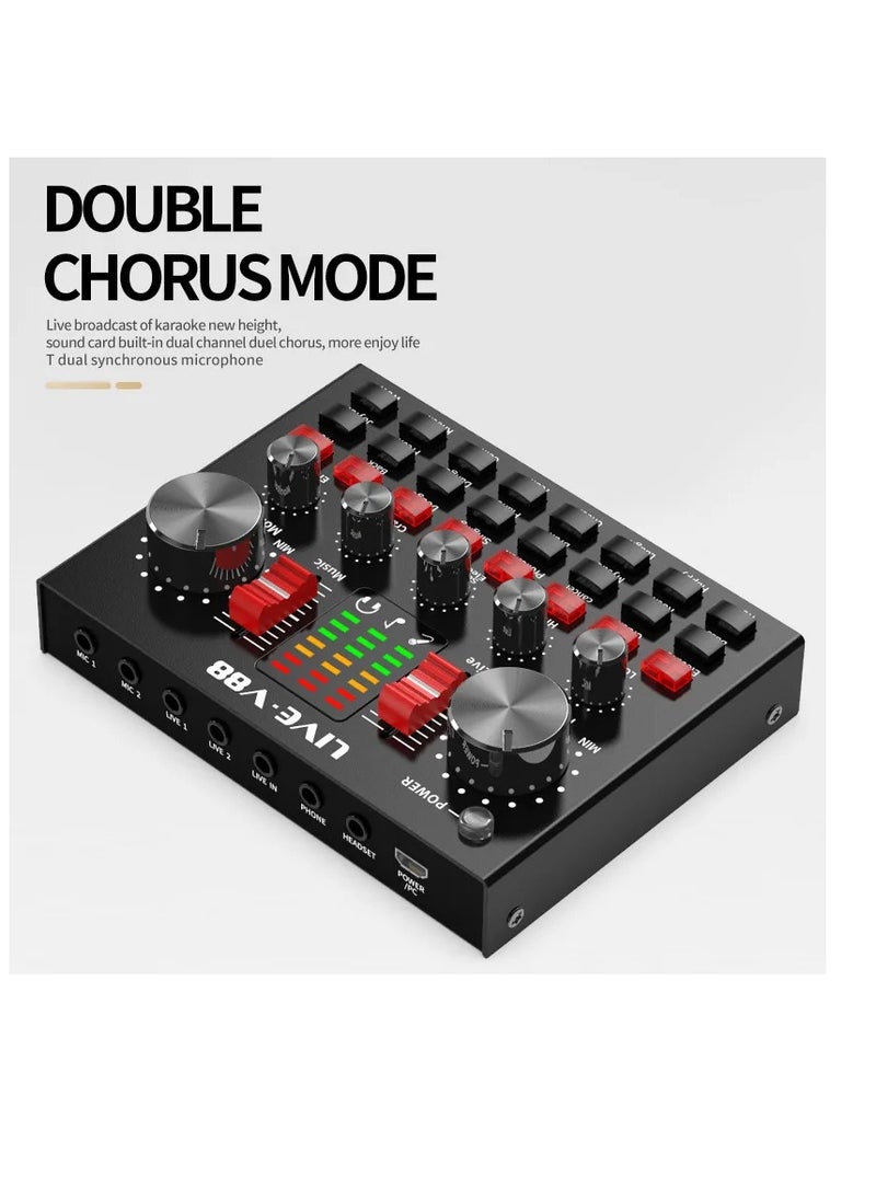 V88 Live Sound Card Mixer Black  - Image 2