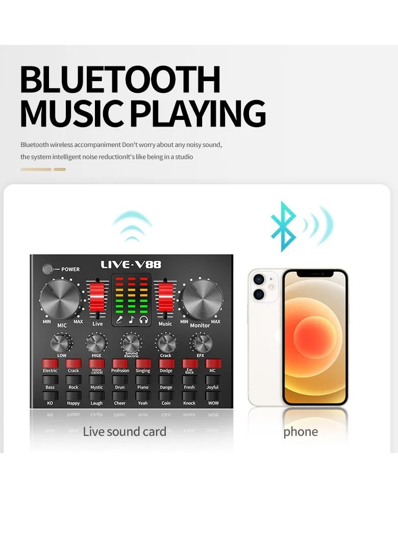 V88 Live Sound Card Mixer Black  - Image 3