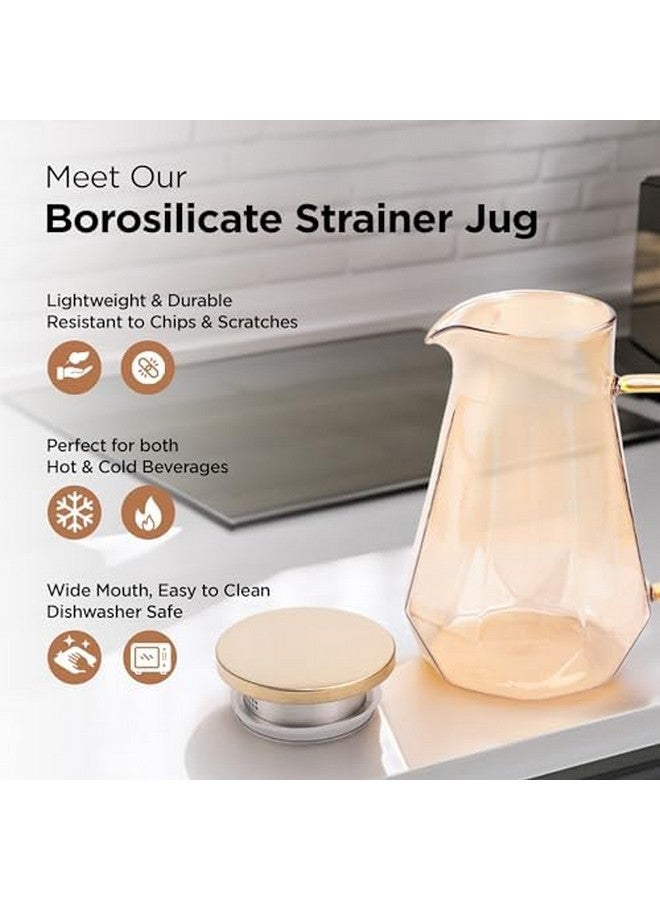 UMAI Borosilicate Glass Water Jug with Airtight Lid (1.4L)| Glass Jar for Water with Handle | Glass Jug for Water | Water Jugs for Dining Table | Detox Water Jar | Water Jar | Diwali Gift - Image 3