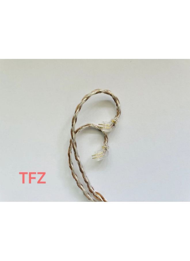 Generic - Four-strand Copper Silver-plated Black Twisted Shure Injection IE40MMCX0.78IE80QDCTFZ Headset Upgrade Cable-Color:TFZ-Length:3.5 Injection Elbow - Image 1