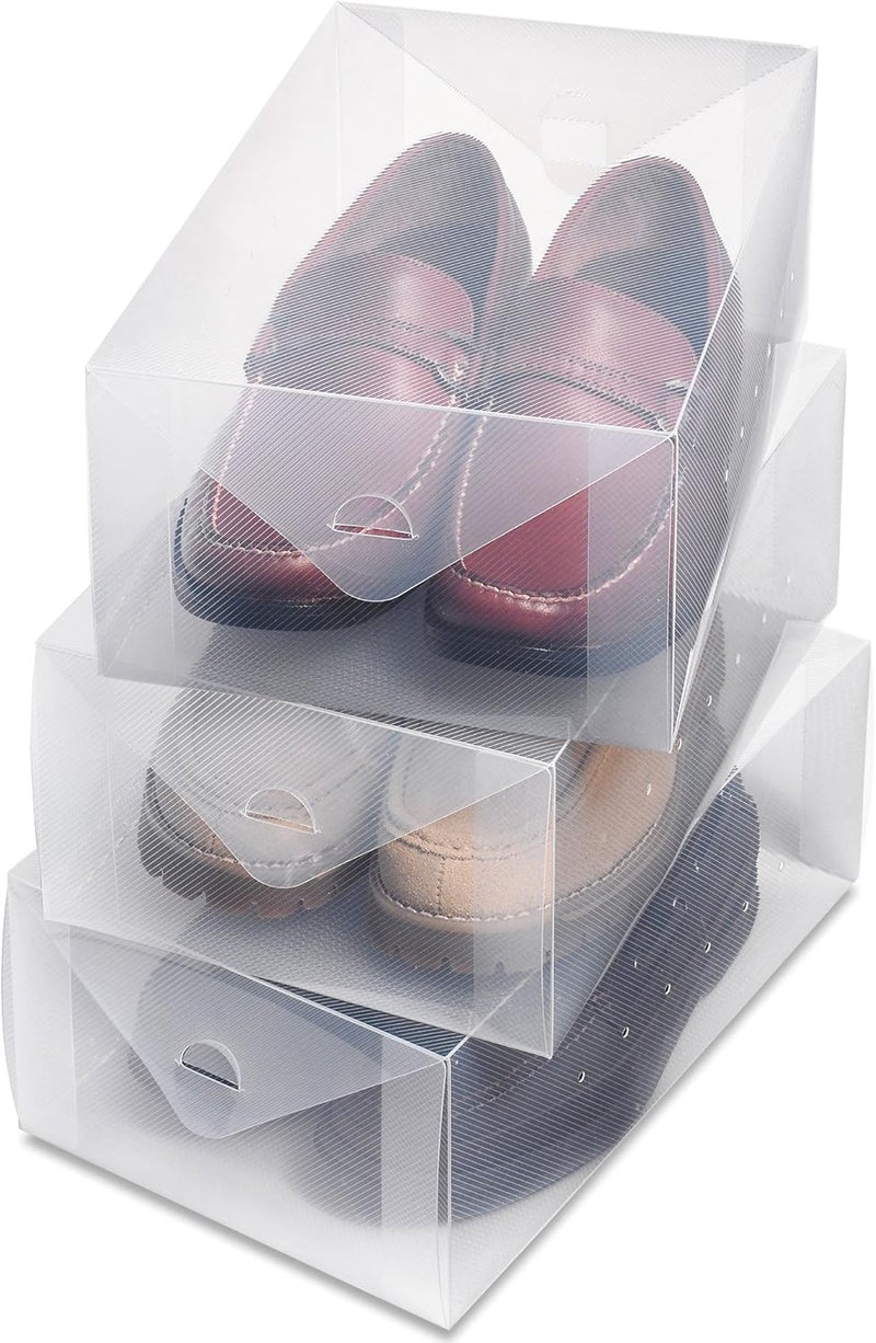 Whitmor Clear Vue Men's Shoe Box Set - 3 Stackable Plastic Storage Containers - Image 1