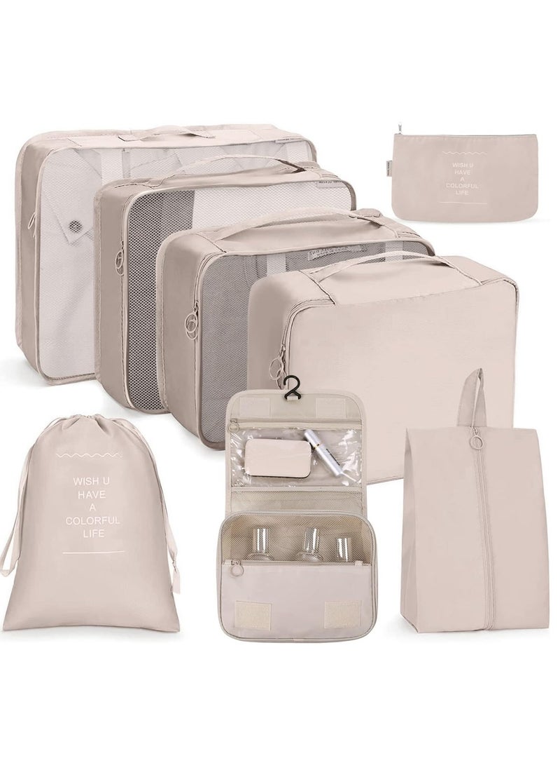 DubaiGallery 8Pcs Packing Cubes for Storage Luggage Packing Cube Organizer Travel Packing Cubes Set Clothes Shoes Storage Travel Organizer Bags for Luggage - Image 1