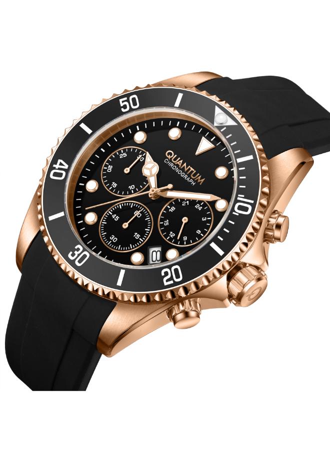 Quantum Men's Silicone Chronograph Watch PWG1099.451 - 44 mm - Image 2