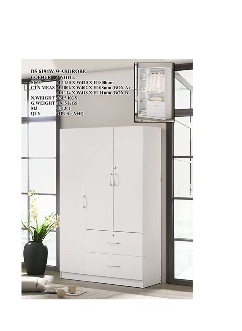 Modern Wardrobe 113x42x180 White