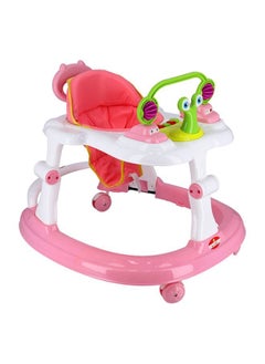BABY PLUS Foldable Multifunctional Anti-Rollover Baby Walker With Music Box Suitable For All Terrain, 6 Height Adjustable, Boys And Girls 6-18 Months - Pink  - Image 2
