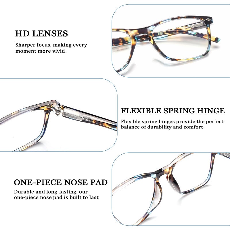 Sumkyle Progressive Multifocus Reading Glasses for Women Blue Light Block Computer Readers Stylish Spring Hinge Eyeglasses (3 Mix C5, 2.0, multiplier_x) - Image 5