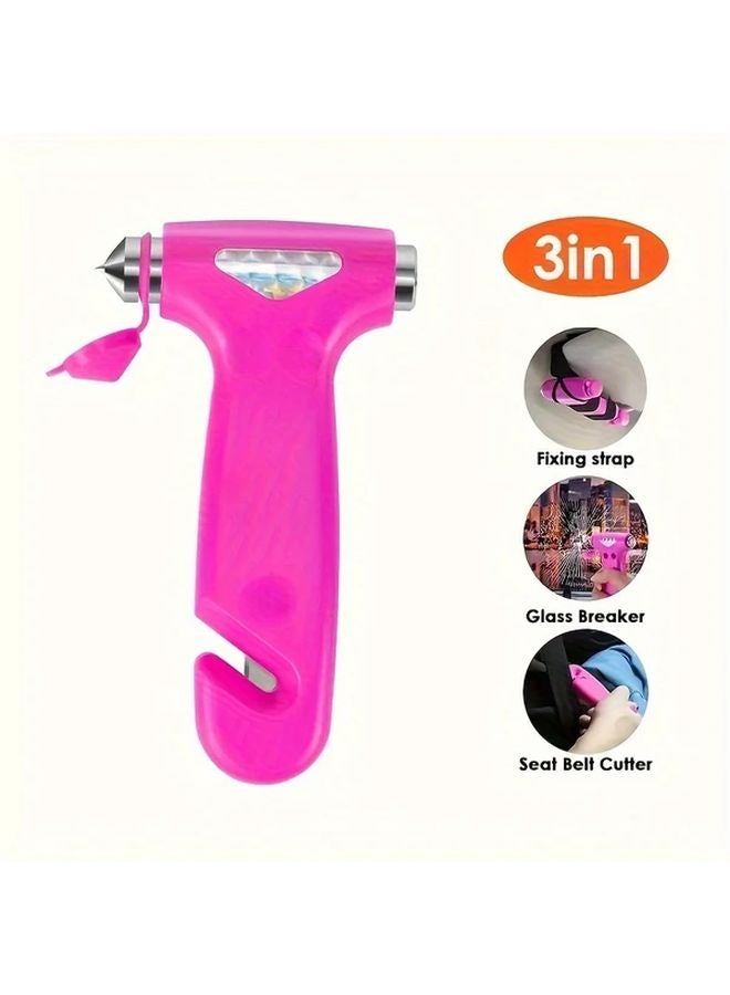 أداة السلامة للسيارة Pink RV Solid Hammer مع قاطع حزام الأمان وكاسر الزجاج للطوارئ - Image 2
