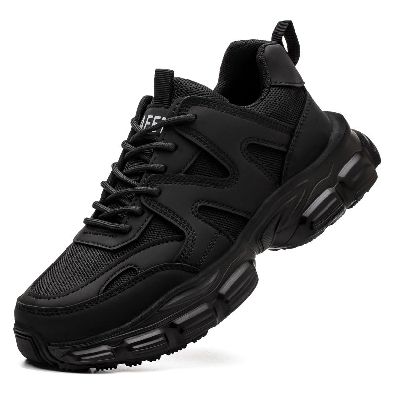 Hogent Steel Toe Shoes for Women Men Wide Non Slip Composite Work Sneakers Indestructible Comfortable Safety Tennis Shoes Lightweight Breathable Construction Sneakers Puncture Proof Ergonomic Design - Image 1