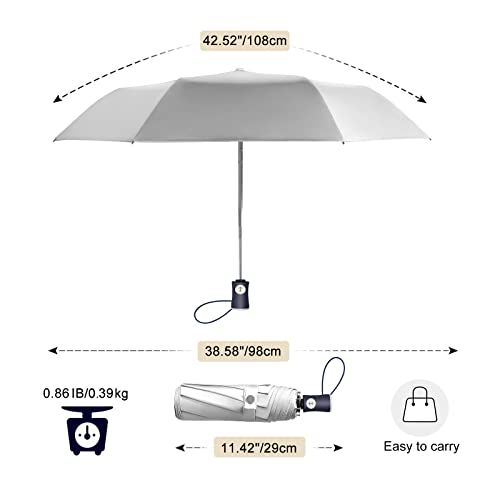 Cuby UV Sun Umbrella Compact Folding Travel Umbrella Auto Open and Close for Windproof, Rainproof & 99% UV Protection Parasol with Black Anti-UV Coating (Silver Yellow) - Image 5