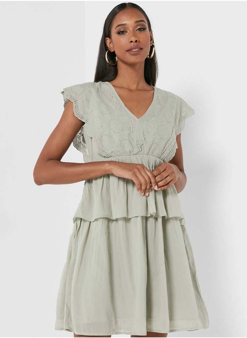 VERO MODA - Layered Ruffle Detail Dress - Image 1