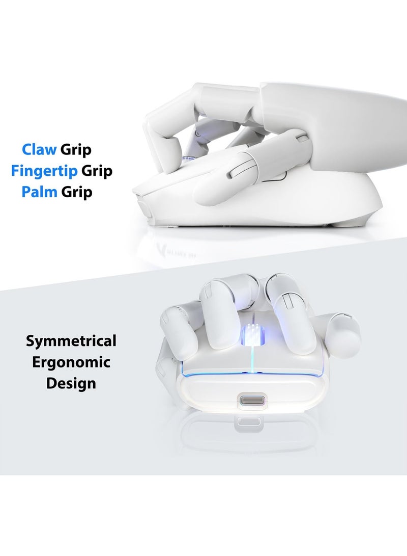 ATTACK SHARK X5 Wireless Gaming Mouse with Tri-Modes BT 5.1/2.4Ghz/USB-C,Lightweight 49g,PAW3212 Optical Sensor,Rechargeable Battery,RGB LED Honeycomb Mice for PC Games-White - Image 5