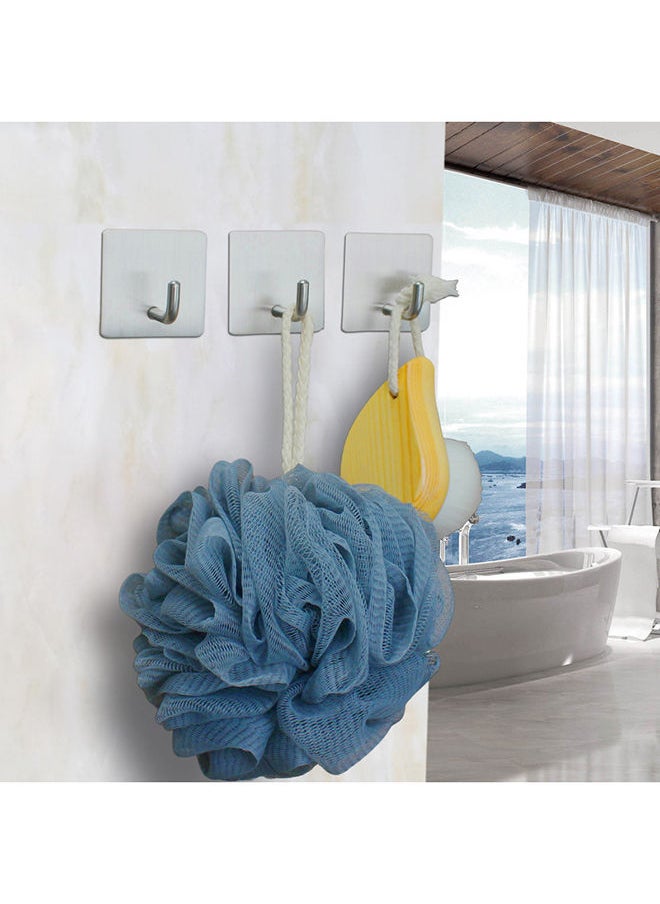 Rahalife Stainless Steel Sticky Kitchen Bathroom Multi-functional Wall Mount Hook Silver 4.5x4.5x3 cm  - Image 1