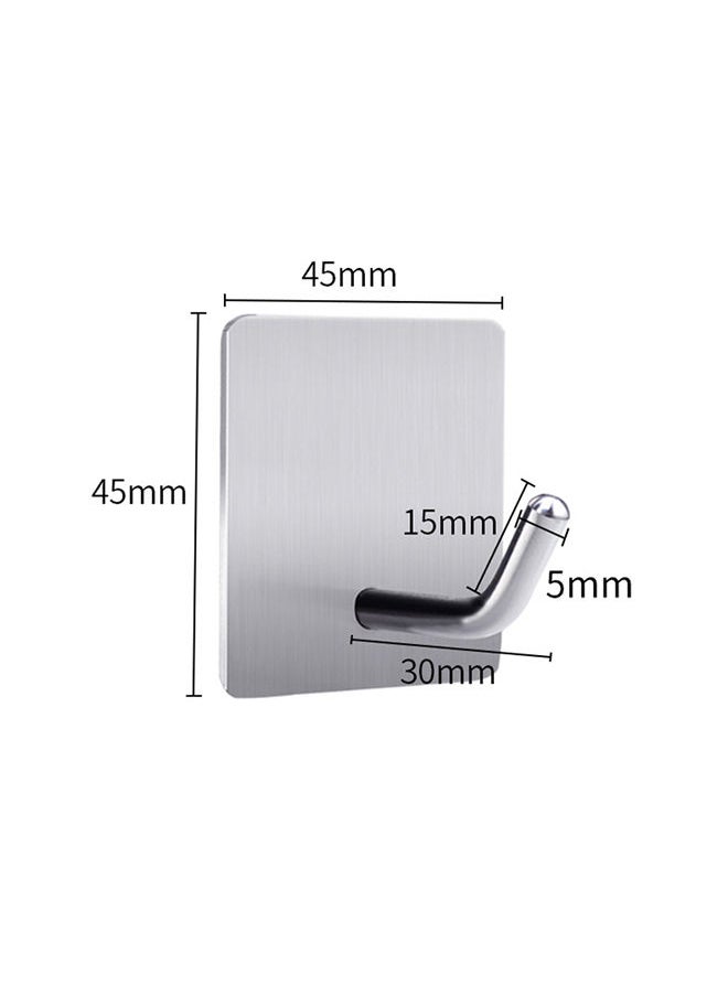 Rahalife Stainless Steel Sticky Kitchen Bathroom Multi-functional Wall Mount Hook Silver 4.5x4.5x3 cm  - Image 2
