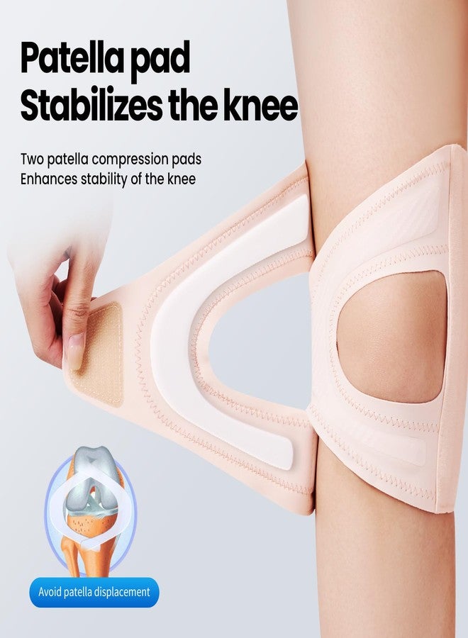 Galvaran Knee Brace for Women & Men, Relief Recovery Meniscus Tear, Arthritis Pain, ACL & MCL, Knee with Side Stabilizers，Adjustable Knee Support (Nude Pink, Medium) - Image 3