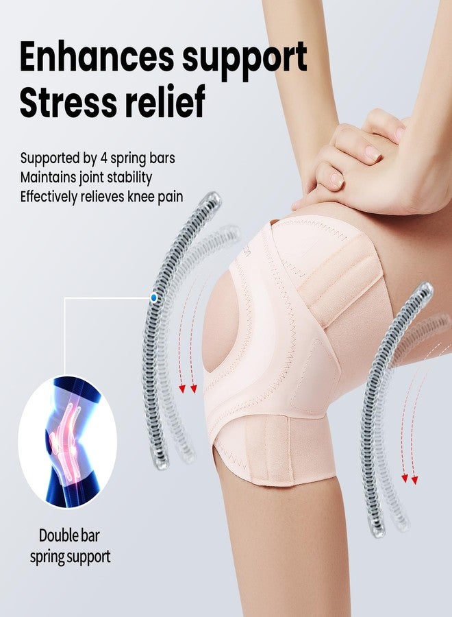Galvaran Knee Brace for Women & Men, Relief Recovery Meniscus Tear, Arthritis Pain, ACL & MCL, Knee with Side Stabilizers，Adjustable Knee Support (Nude Pink, Medium) - Image 2