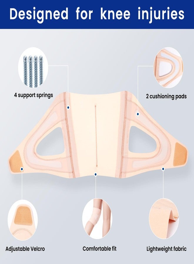 Galvaran Knee Brace for Women & Men, Relief Recovery Meniscus Tear, Arthritis Pain, ACL & MCL, Knee with Side Stabilizers，Adjustable Knee Support (Nude Pink, Medium) - Image 5
