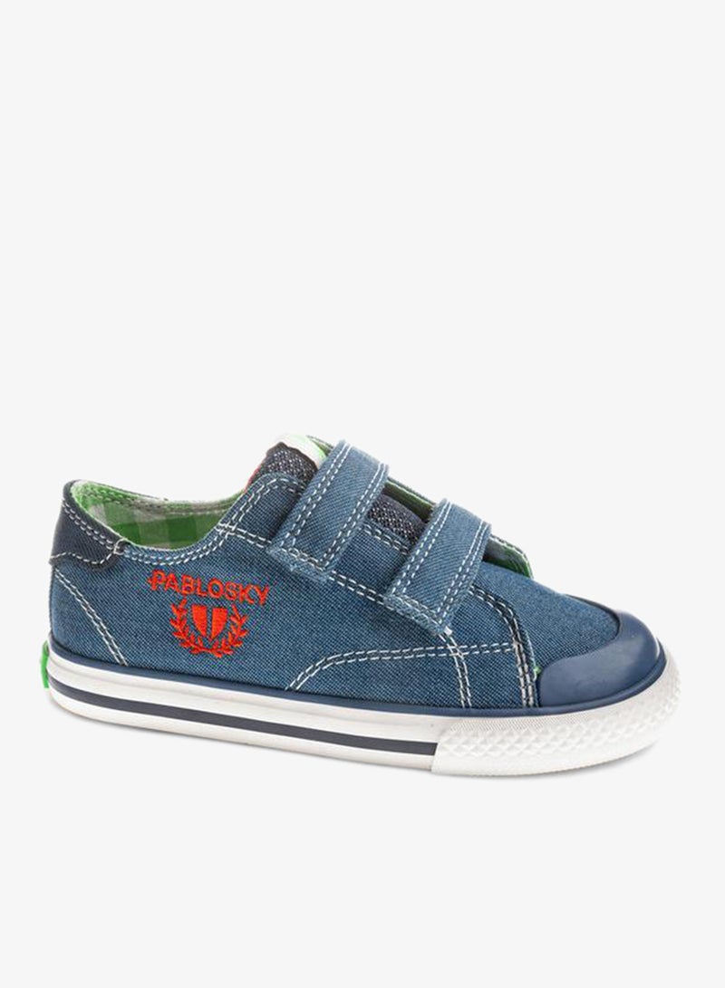 Pablosky Canvas Ankle Sneakers With Hook & Loop Closure - Image 1