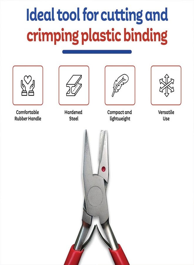 TruBind Heavy Duty Coil Binding Cutting & Crimping Pliers | Comfortable Rubber Handle | Durable Steel Construction | Spring Loaded Self-Opening Jaws - Image 2