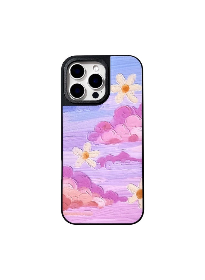 NIBEMINENT Mirror Oil Painting Flowers Protective TPU Case Cover For iPhone 16 Clear - Image 1