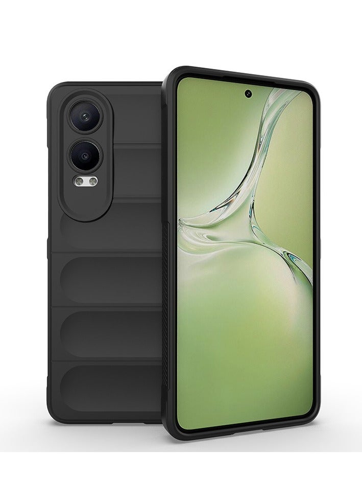 OnePlus Nord CE4 Lite 5G Case Cover, Heavy Duty 3D Striped Pattern Sensory Soft Silicone Full Portection Shockproof Phone Case Black - Image 1