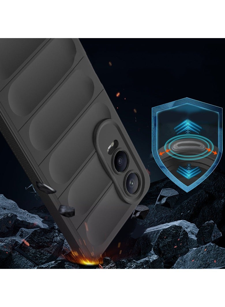 OnePlus Nord CE4 Lite 5G Case Cover, Heavy Duty 3D Striped Pattern Sensory Soft Silicone Full Portection Shockproof Phone Case Black - Image 5
